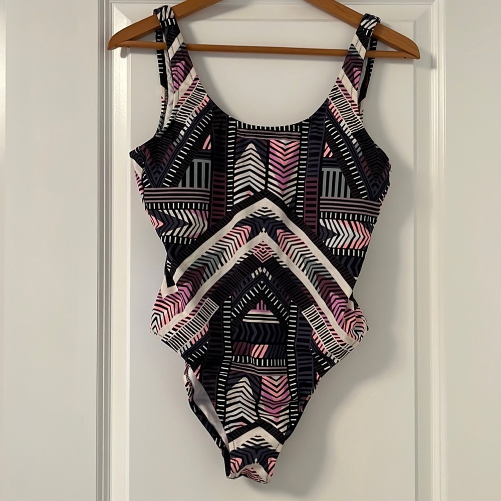 PINK multicoloured one piece swim suit